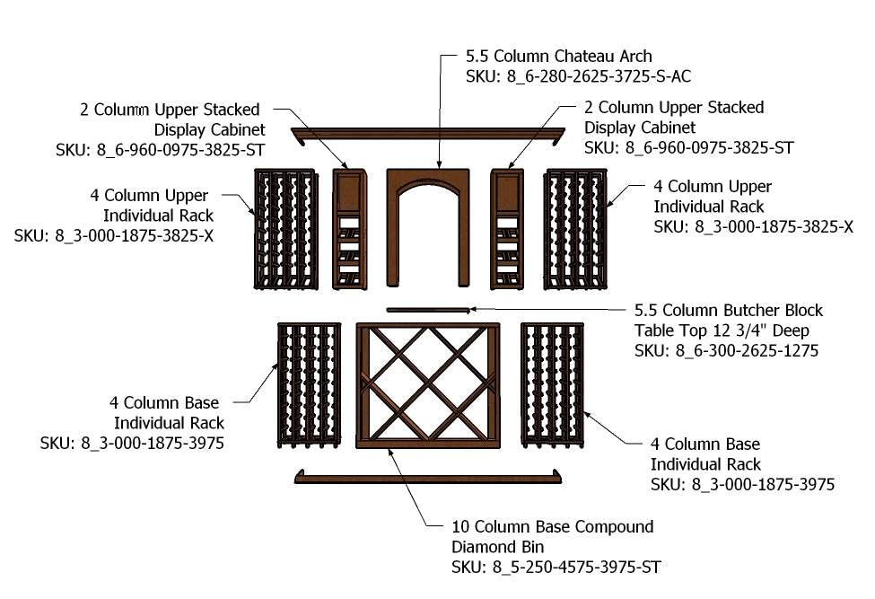 7 Foot Wine Cellar - 306 Bottle Capacity