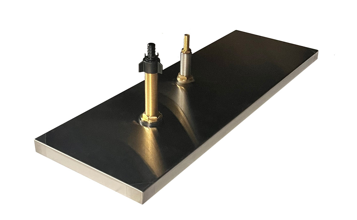 8"  Stainless Steel Drip Tray with Drain and Rinser - Select Size