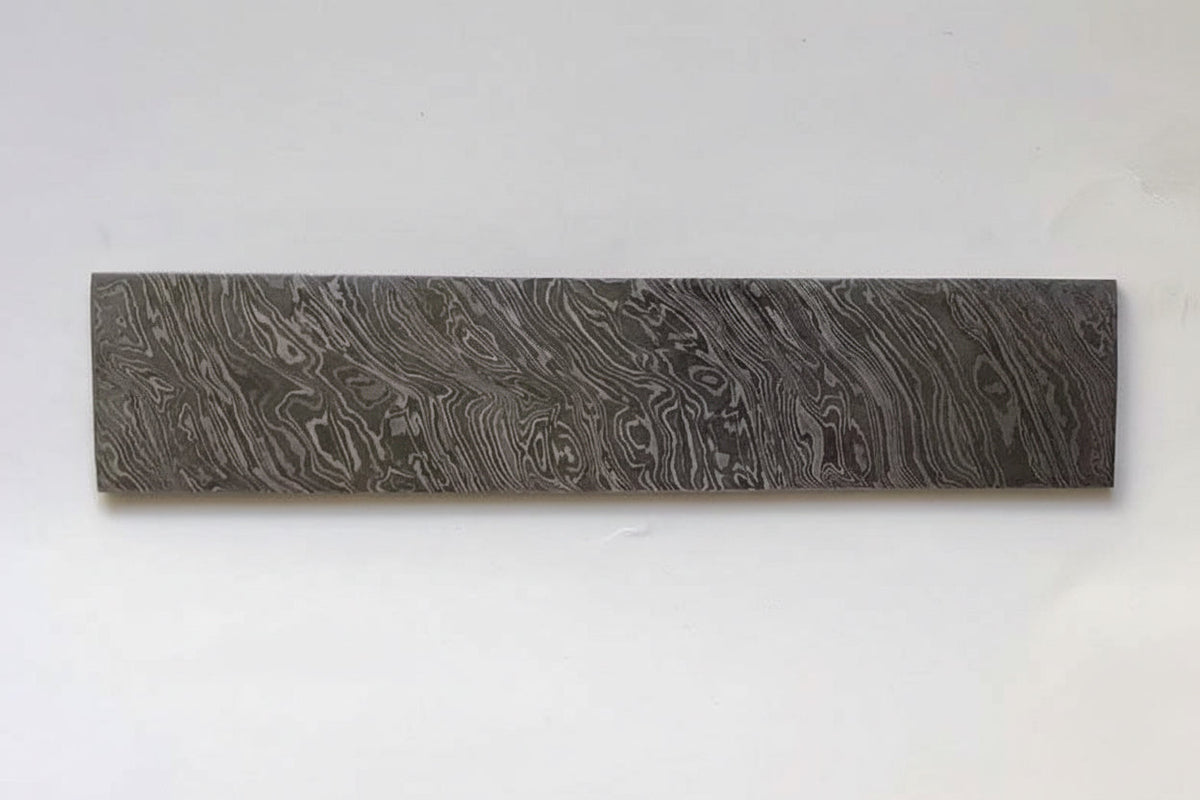 8 Inch Firestorm Pattern Damascus Steel Billet Bar Blank for Custom Kn ...