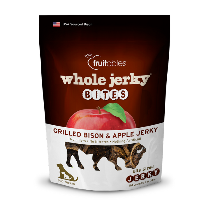 Fruitables Bison Jerky Dog Treats - 6 Pack, 12 oz Each Bite