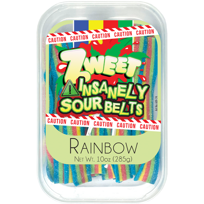 Insanely Sour Rainbow Belts | Zweet | 10 oz