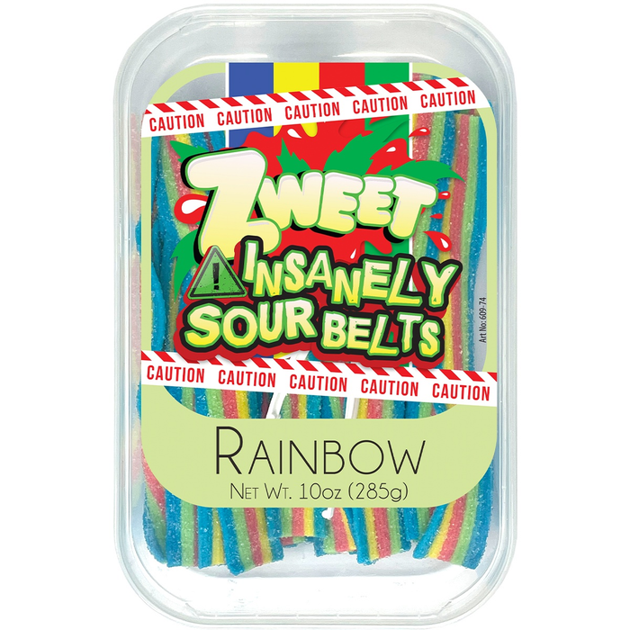 Insanely Sour Rainbow Belts | Zweet | 10 oz