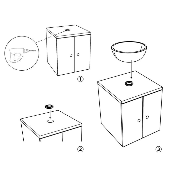 Aquaterior Mounting Ring for Bathroom Vessel Sink