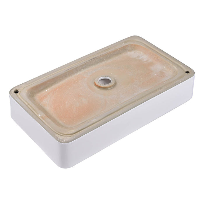 Aquaterior Rectangular Sink Porcelain w/ Drain 23x13"