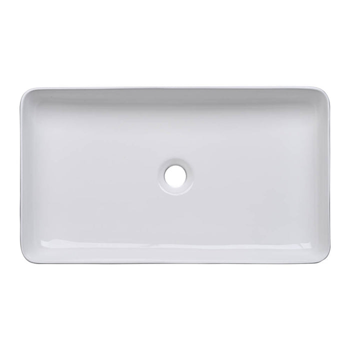 Aquaterior Rectangular Sink Porcelain w/ Drain 23x13"