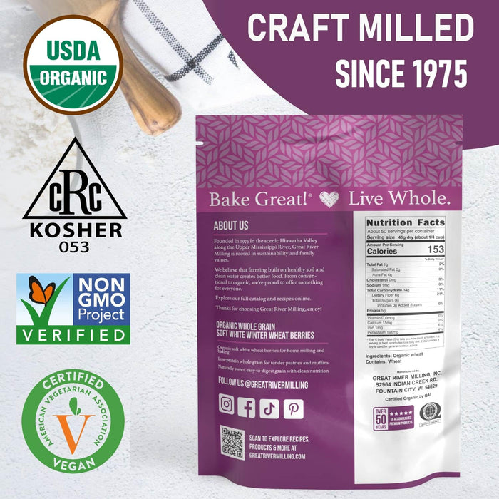 Organic Soft White Wheat Berries