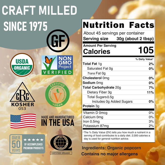 Organic White Popcorn Kernels