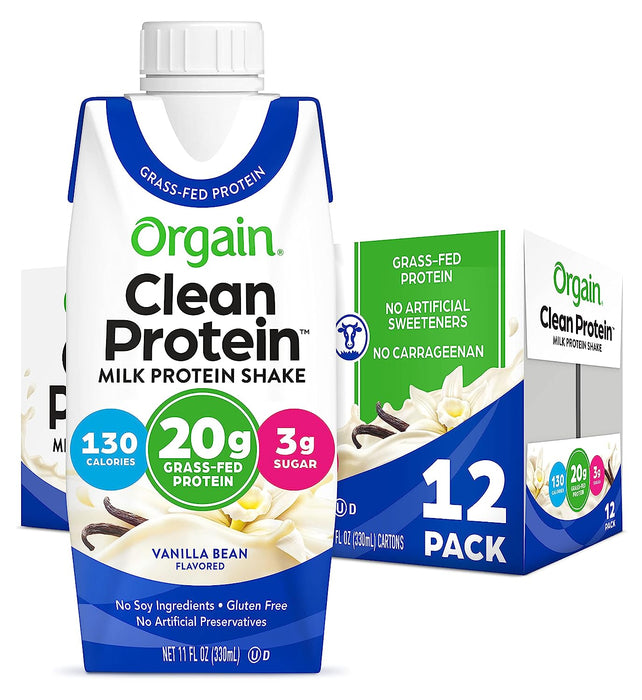 Orgain Organic Protein Vanilla Bean Shakes - 11 Fl Oz (12-Pack)