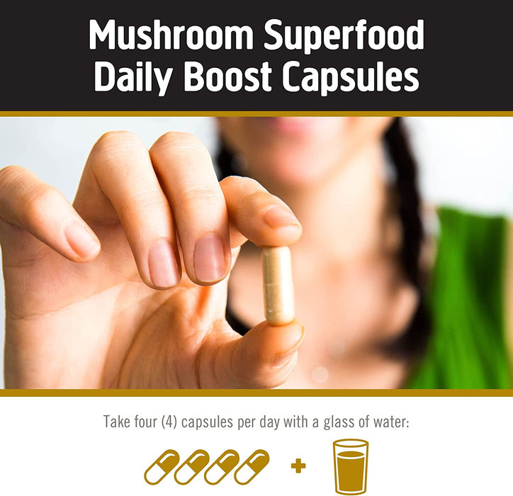 Om Mushroom Superfood: Master Blend Mushroom Capsules (80 Count)