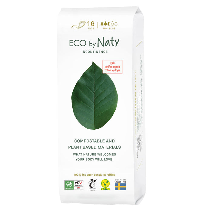 Eco By Naty Mini+ Incontinence Pads (Pack of 12-16ct)