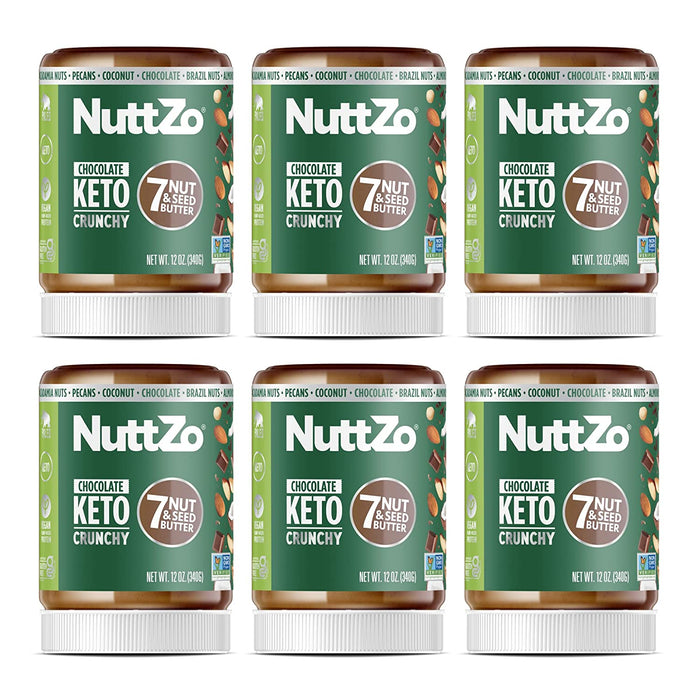 Nuttzo Keto Chocolate Crunchy Natural Spread (6 x 12 Oz)