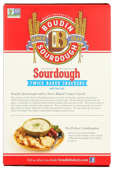 Boudin Sourdough Twice Baked Crackers - Pack of 12 - 5 Oz - Crispy, Tangy Snack
