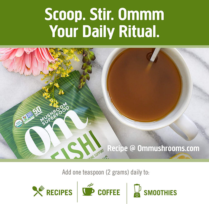 Om Mushroom Superfood Reishi Organic Mushroom Powder, 3.5 Ounce