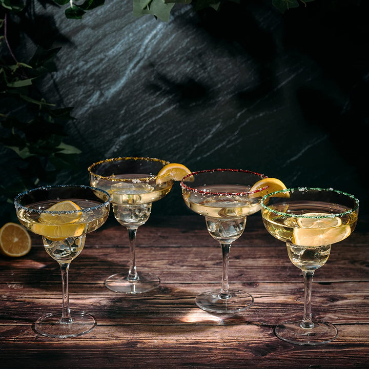 Margarita Cocktail Glasses, Party Colored Rims Cocktail Glasses 12oz S —  Specialty Food Source