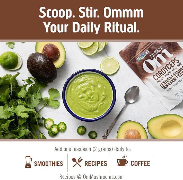 Om Mushroom Sup. Cordyceps Organic Mushroom Powder, 7.05 Oz.