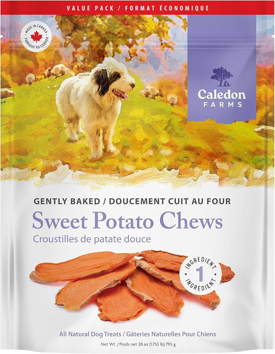 Caledon Farms - Sweet Potato Dog Chews, 28 oz (Pack of 4) - Healthy Natural Treats