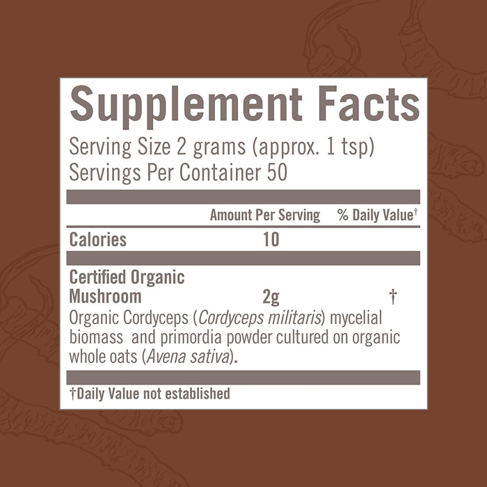 Om Mushroom Superfood Organic Cordyceps Mushroom Powder, 3.5 Oz