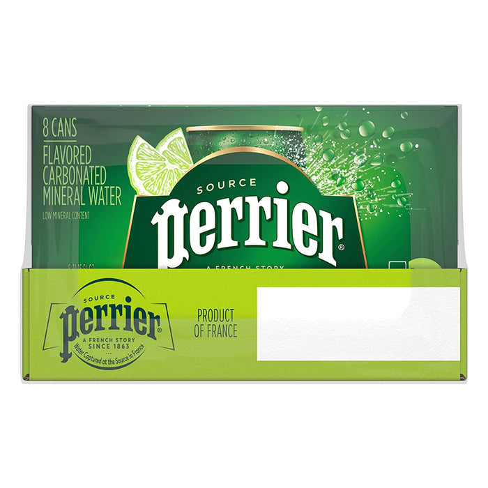 Perrier Sparkling Lime Mineral Water - 8.15 Oz Can, Pack of 3