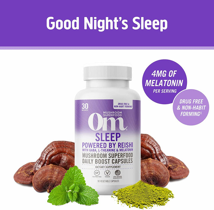 Om Mushroom Superfood Sleep Mushroom Capsules: 90-Count Superfood Sleep Support Supplement