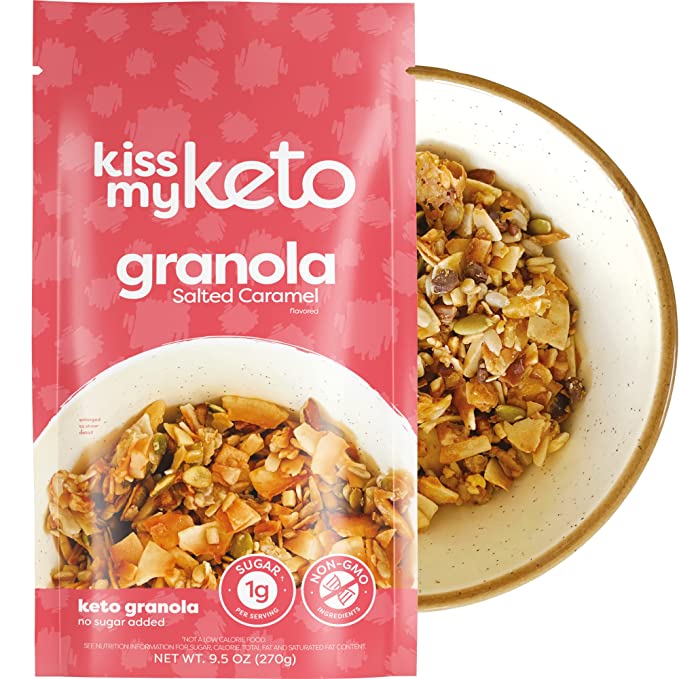 Kiss My Keto Salted Caramel Keto Granola, 6 - 9.5 Oz Bags
