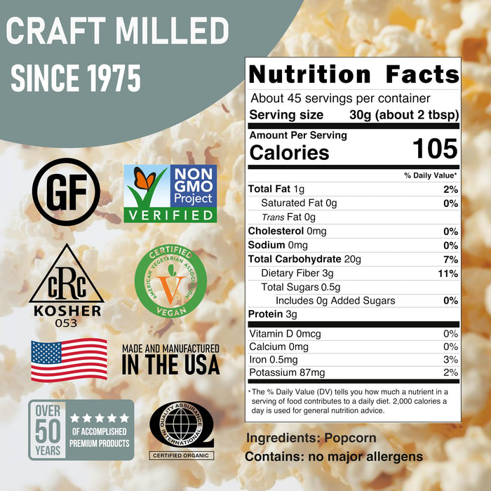 Gourmet White Popcorn Kernels