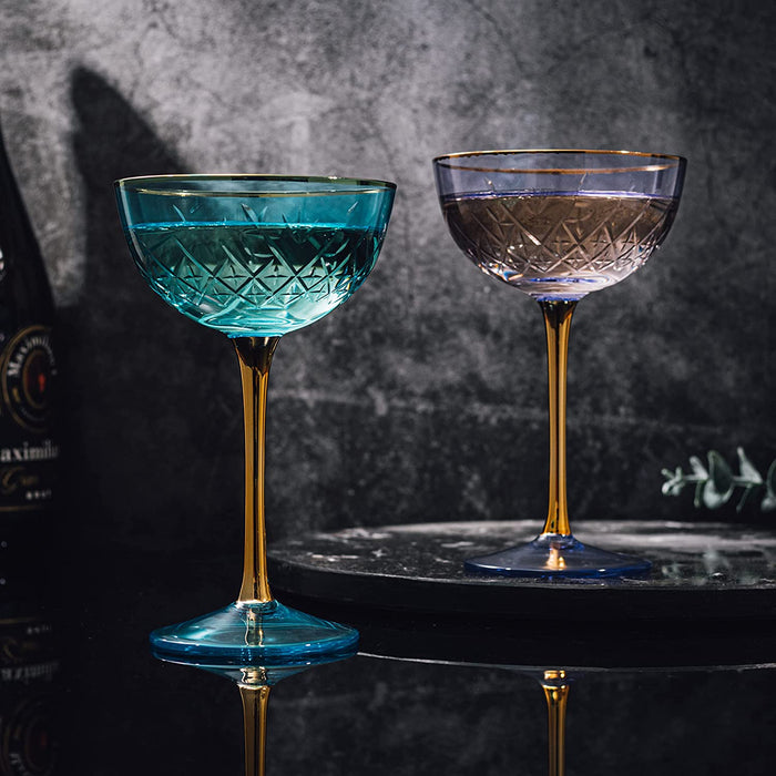 Vintage Art Deco Coupe for Champagne | Set of 6 | 7 oz