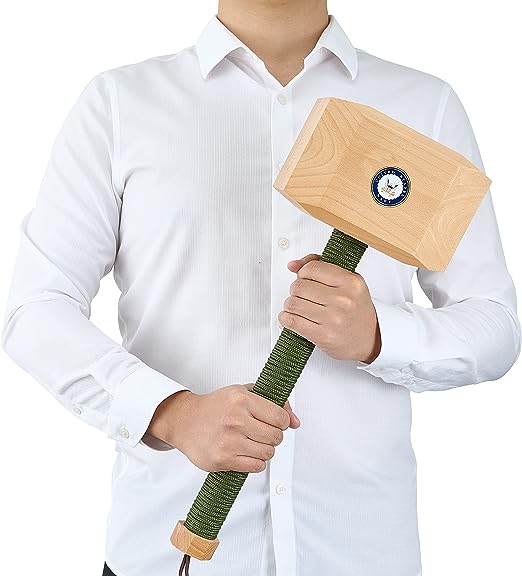 Navy Wooden Thor Mjolnir Hammer Home Decor - Decorative Novelty Office, Wall, Home Statue, Gift for America United States Military, Army, US Navy, Service Branch Wall Art, Nautical Sea Patriotic Gift