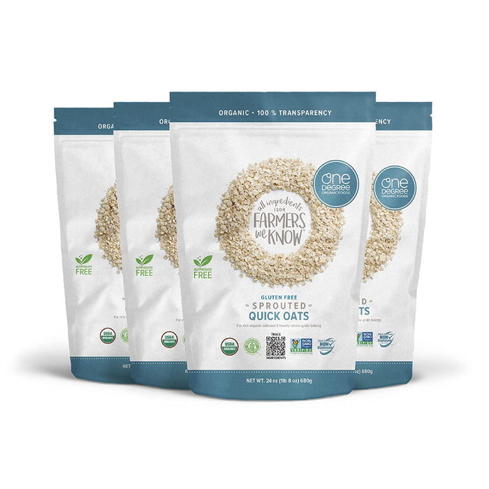 One Degree Organic Sprouted Quick Oats (Pack of 4 - 24 Ounces)