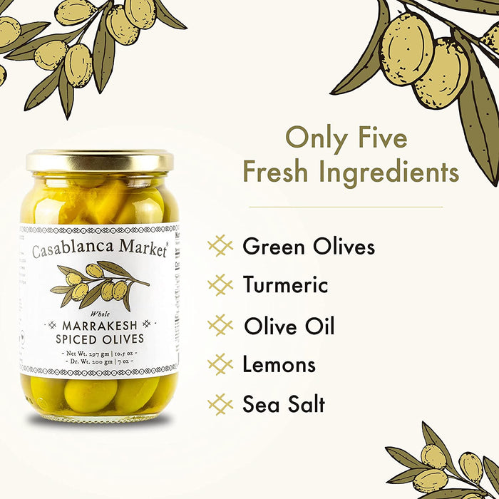 Casablanca Market Marrakech Spiced Olives (Pack of 6 - 10.5 Oz)