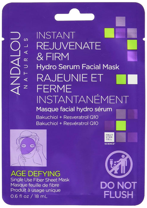 Andalou Naturals Instant Rejuvenating Mask, 0.6 fl oz (Pack of 6) - Firming & Gluten-Free