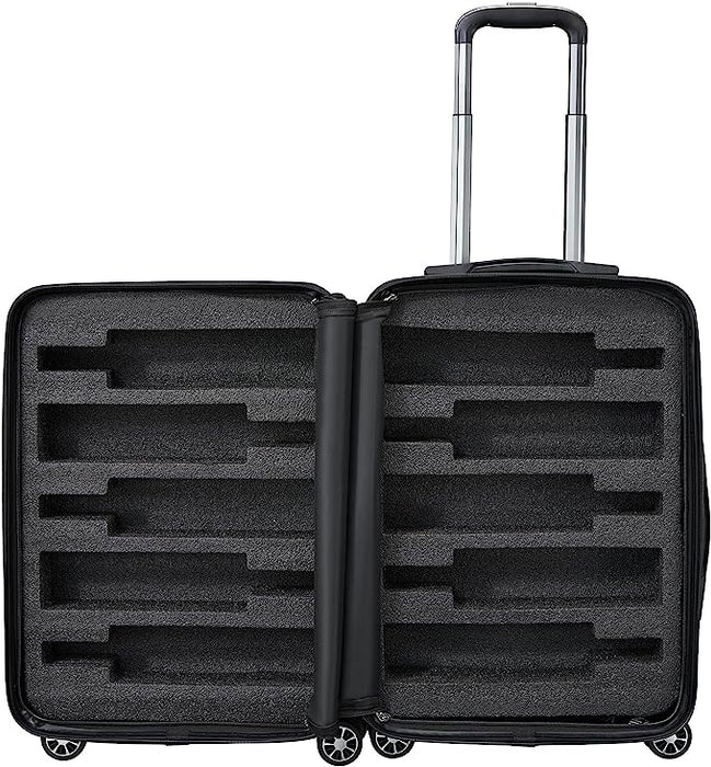 Wine Bottle Suitcase | Holds 10 Standard 750 ML Size Bottles | Universal Airplane Luggage Case, TSA Approved Wheeled Bag For Professionals and Consumers, Gift For Wine Lovers & Connoisseurs (24 IN)
