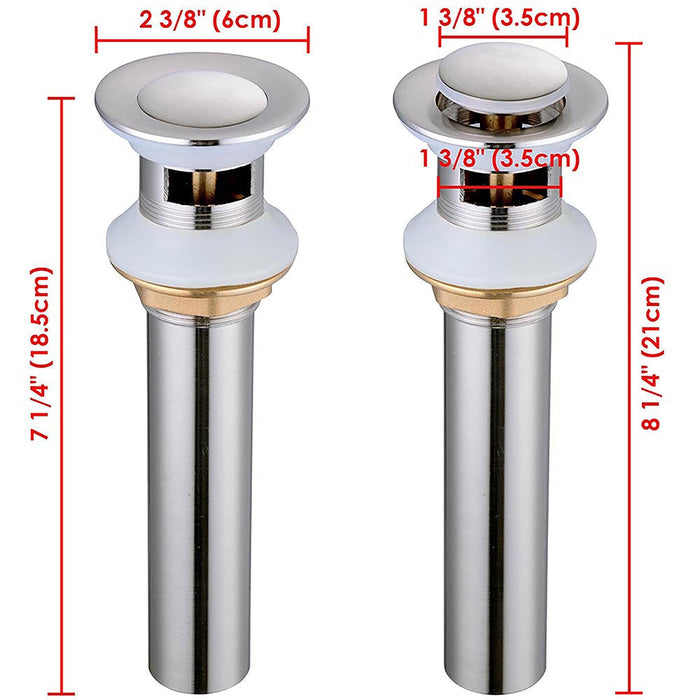 Yescom 1 1/2" Kitchen Overflow Pop Up Drain
