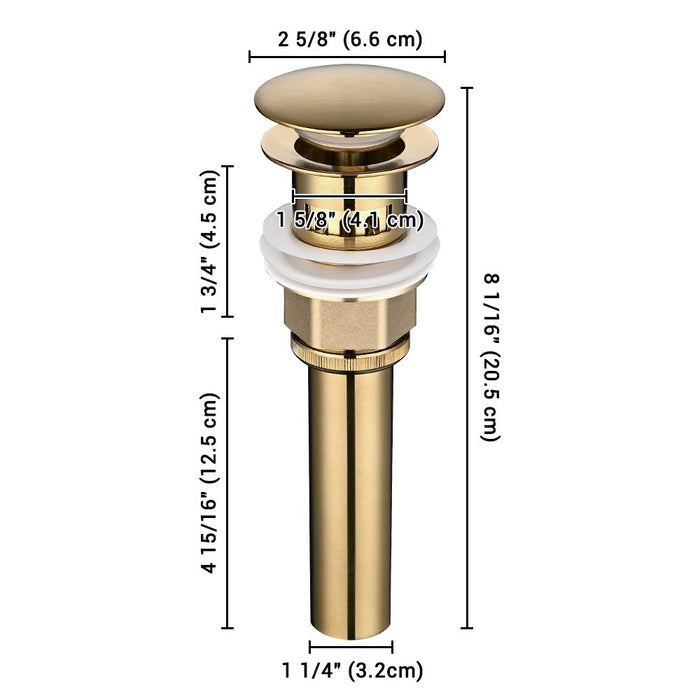 Yescom 1 5/8" Overflow Pop Up Sink Drain