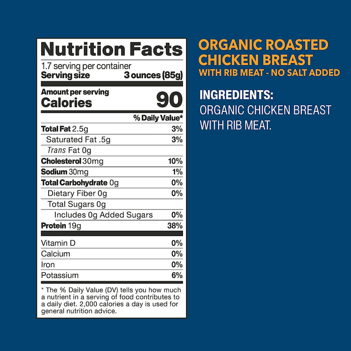 Wild Planet Organic No Salt Added Roasted Chicken Breast (Pack of 12) - 5 Oz.