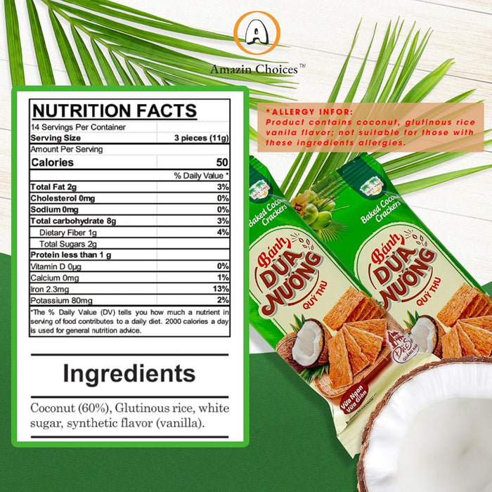 Amazin Choices COCO Crunch Coconut Crackers, 6.7 oz., 14 pk.