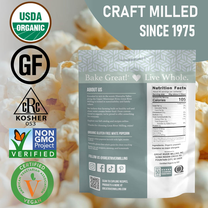 Organic White Popcorn Kernels