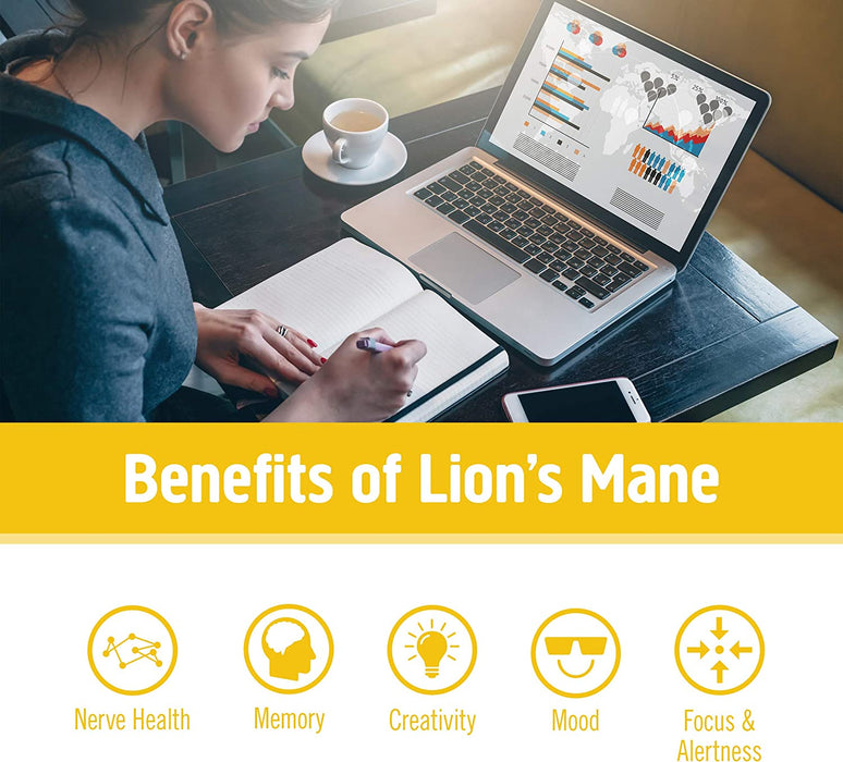 Om Mushroom Superfood Lion's Mane Organic Mushroom Powder 3.5 Oz