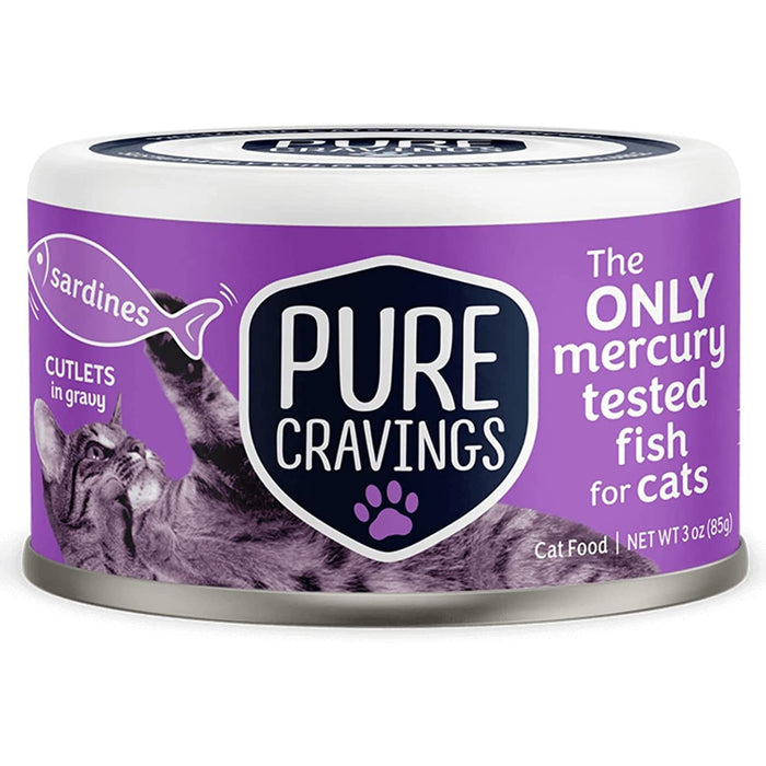 Pure Cravings - Sardine Cutlets in Gravy, 3 oz (Pack of 12) - Grain Free Cat Food