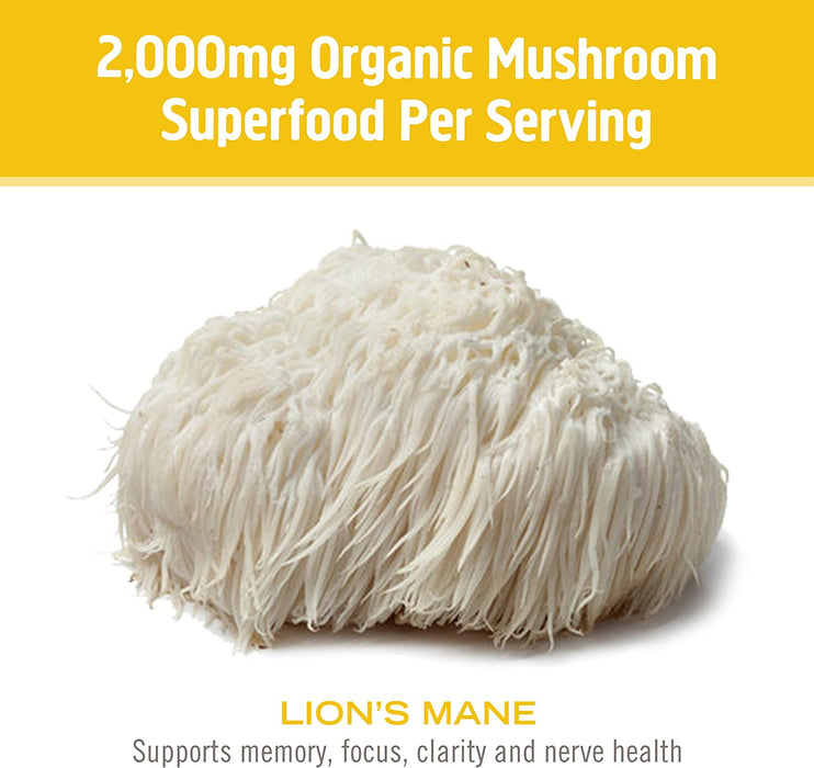 Om Mushroom Superfood Lion's Mane Organic Mushroom Powder 3.5 Oz