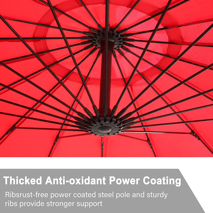 Offset Hanging Market Patio Umbrella w/Easy Tilt Adjustment for Backyard, Poolside, Lawn and Garden, Red