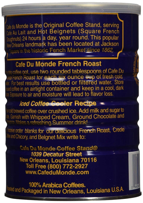 Cafe Du Monde French Roast Coffee: Bold New Orleans Flavor, 100% Arabica, 13 Oz. Cans (Pack of 12)