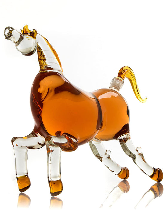 The Wine Savant Horse Derby Decanter for Bourbon, Whiskey, Scotch, Vodka, Rum, Tequila or Any Other Drink 1000ml Decanter (Horse)