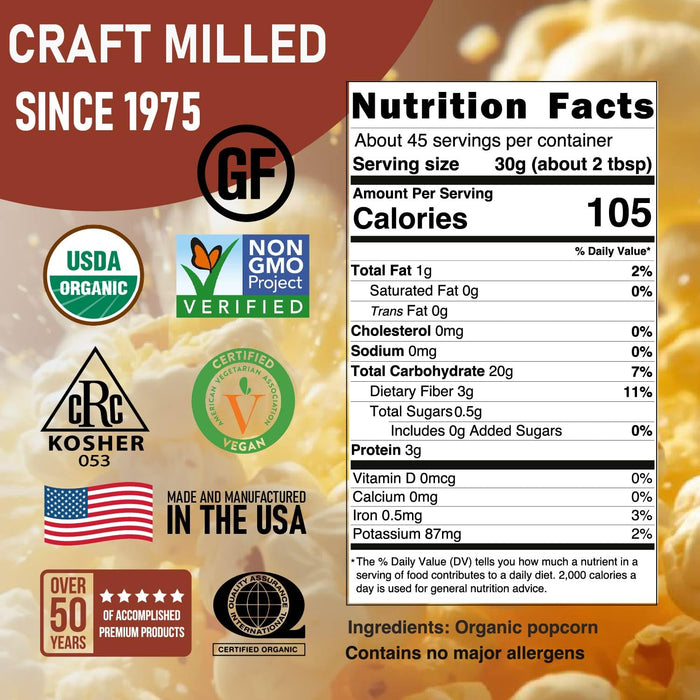 Organic Yellow Popcorn Kernels