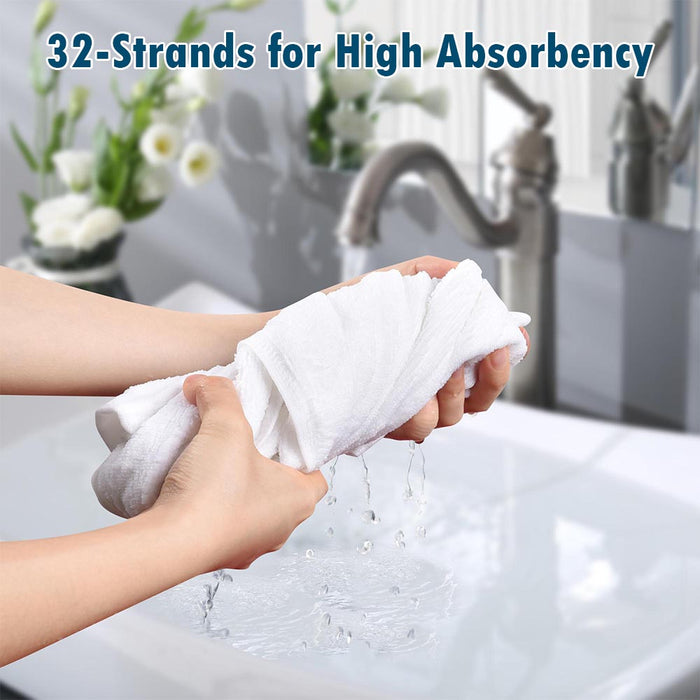 Yescom 3Pcs Bathtub Towel Sets Bath Hand Face Towels, White