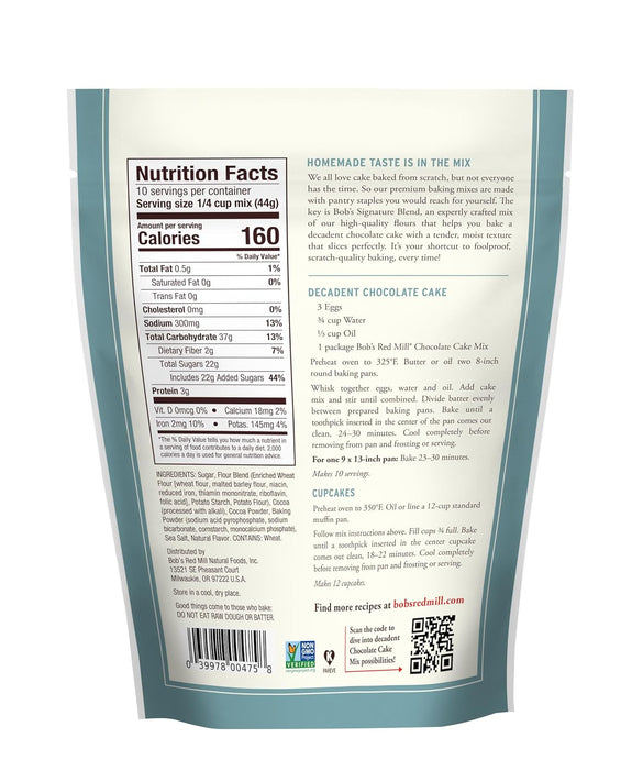 Bob's Red Mill Chocolate Cake Mix - 15.5 Oz - (Pack of 4) - Gluten Free