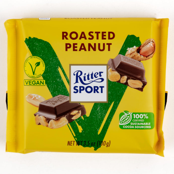 Ritter Sport - Roasted Salted Peanut Bar, 3.5 oz (Pack of 11) - German Chocolate Candy