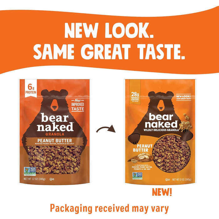 Bear Naked Granola, Peanut Butter, 12 oz, (Pack of 6)