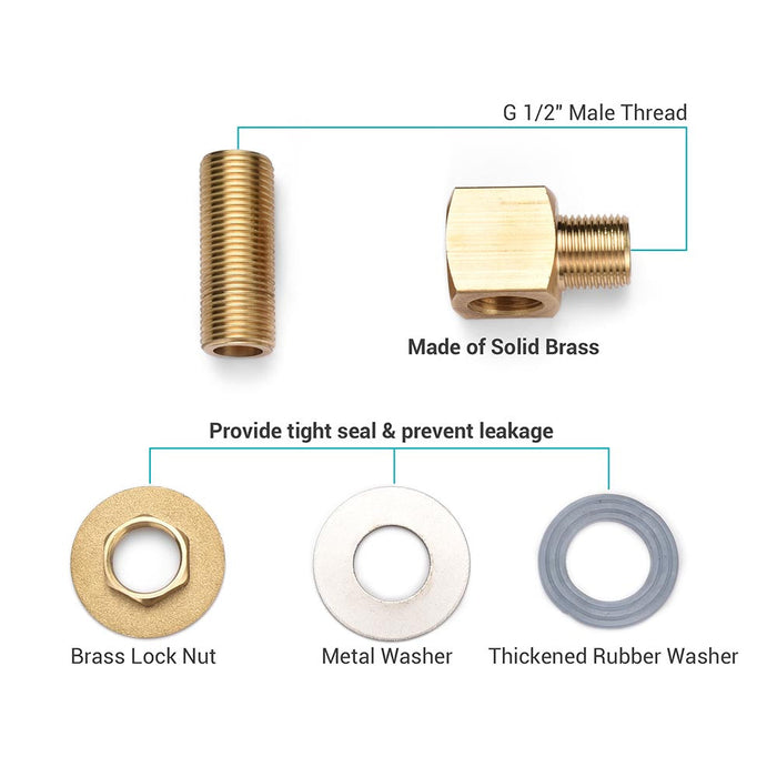 Aquaterior Wall Mount Faucet Kit G1/2" BSP Male Thread