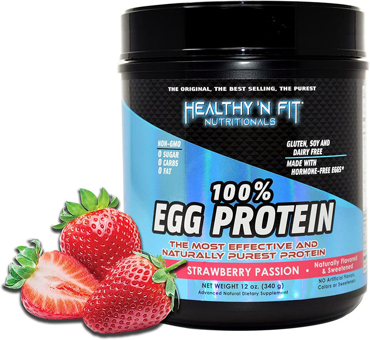 Healthy 'n Fit Egg Protein 100% - Strawberry Passion - 12 Oz
