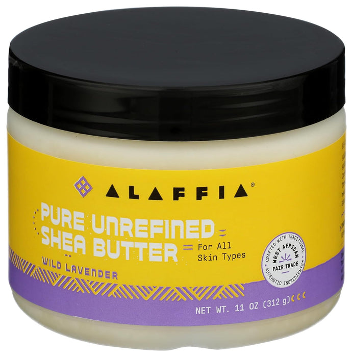 Alaffia - Unrefined Shea Butter Lavender, 11 oz - Moisturizing Skin Cream